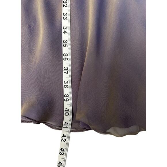 Badgley Mischka Dress Size 4 Lavender 100% Silk Irridescent Chiffon Cocktail - Picture 15 of 15